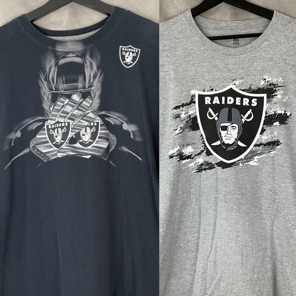 2 Oakland Raiders men’s T-shirts size xl Nike NFL Proline cotton blends